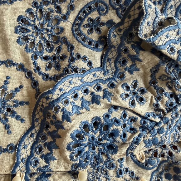 Sezane South Blouse Ecru Bleu - Size 38 - Picture 5 of 7